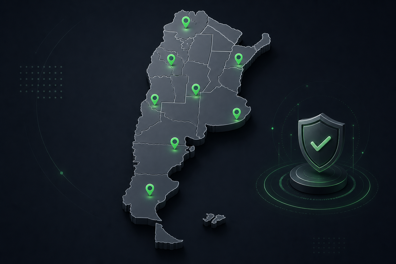 Mapa de Argentina para comprobar la regulación del juego online por provincia