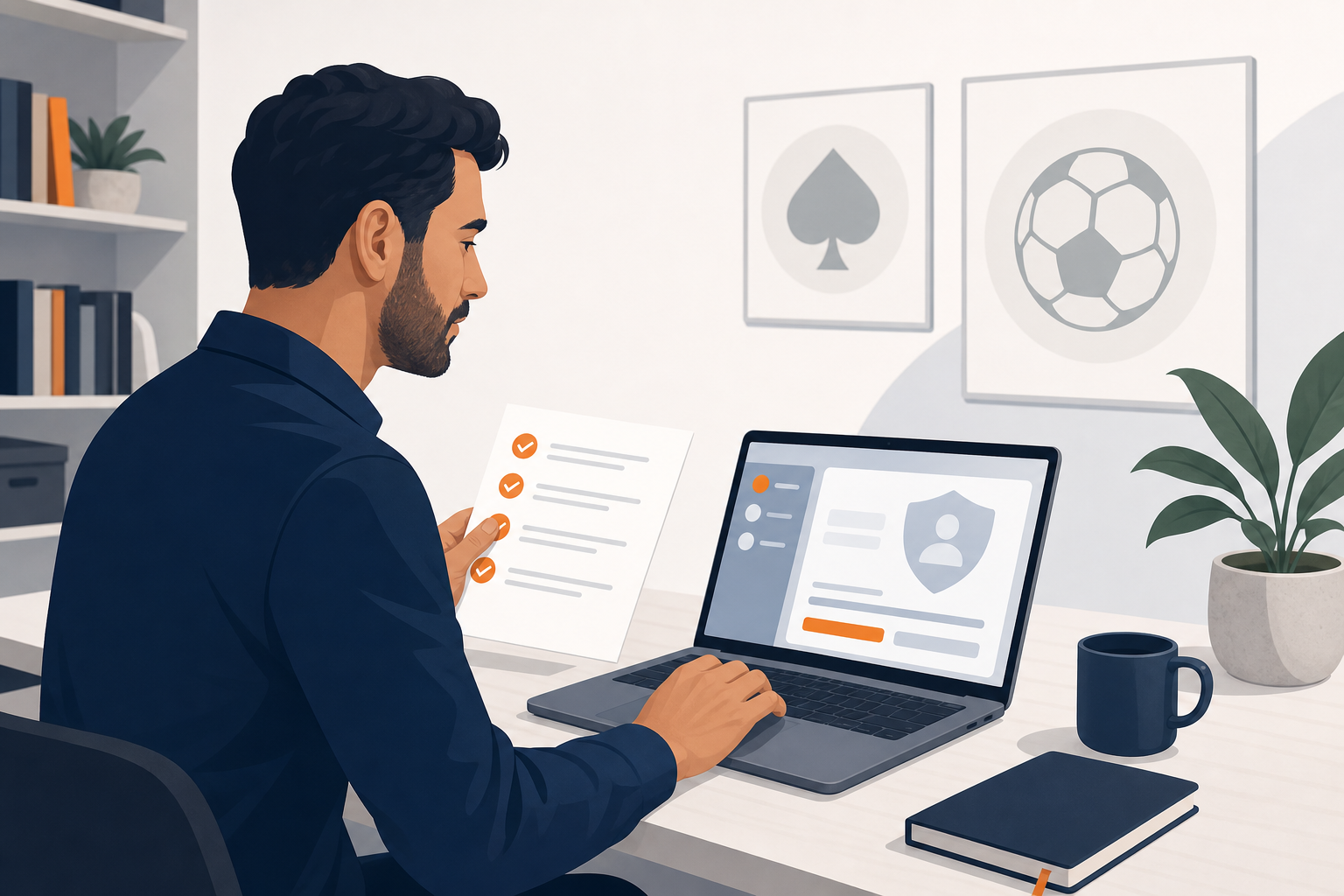 Persona adulta revisando criterios de seguridad para el juego online en Perú