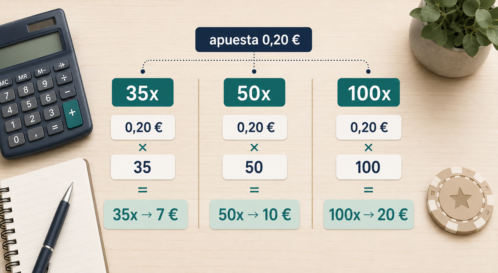 Ejemplo visual de cálculo del coste de Bonus Buy según la apuesta