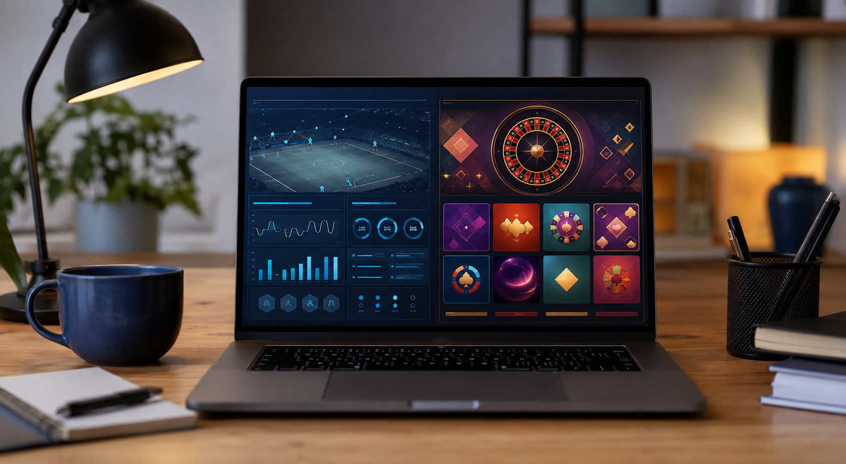 Vista editorial de apuestas deportivas y juegos de casino online