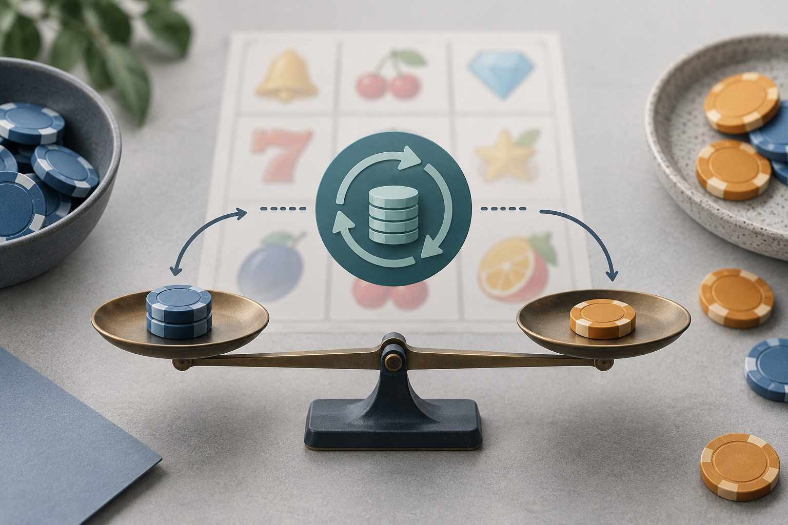 Ilustración sobre la diferencia entre apuesta por giro y resultado de una tragamonedas