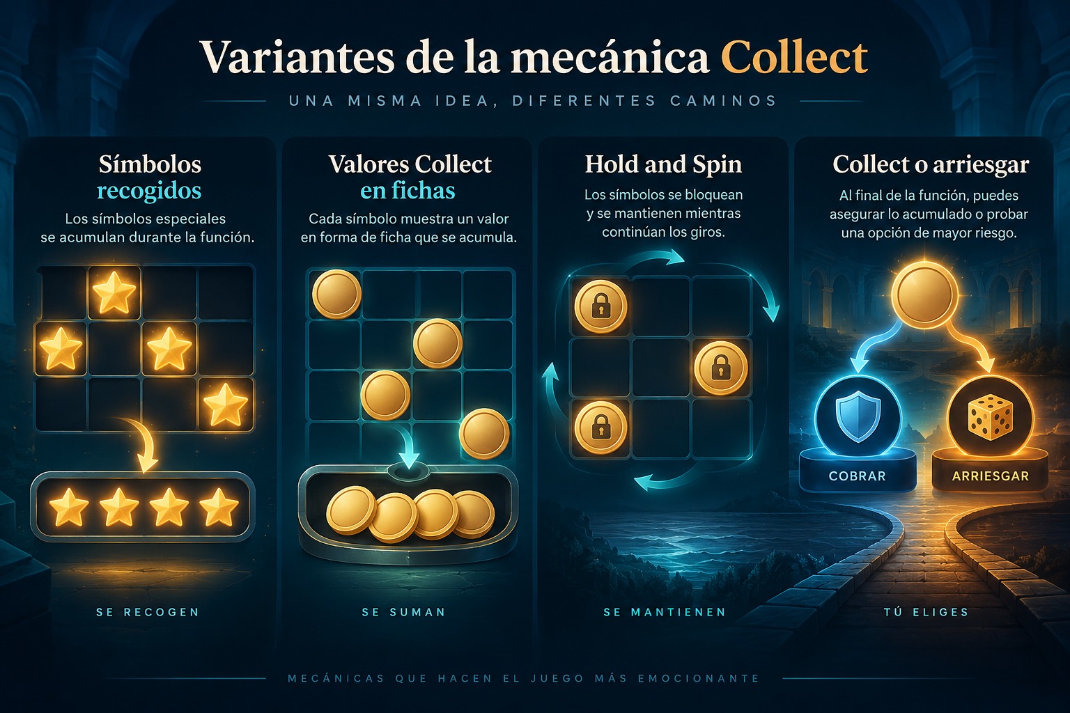 Variantes de la mecánica Collect en tragamonedas